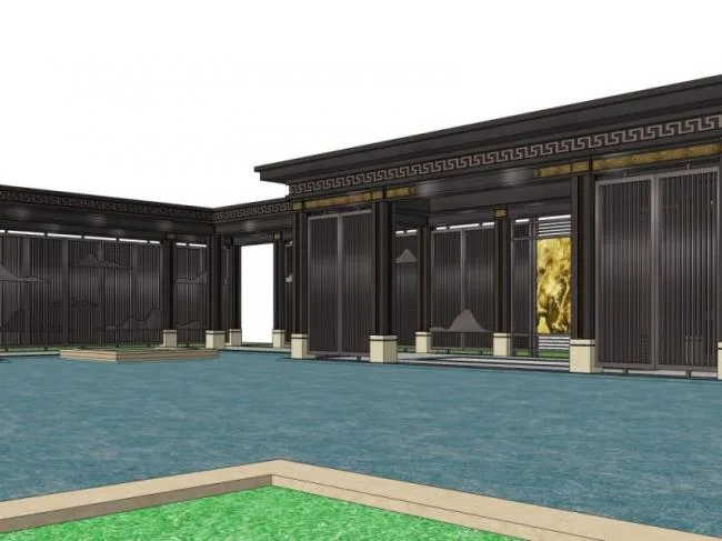 Sketchup文化模型|中式回廊，文化，中式风格