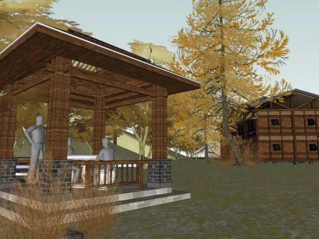 Sketchup住宅模型|住宅，现代中式风格