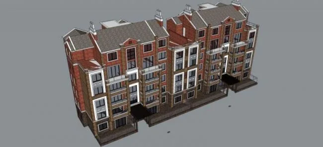 Sketchup住宅模型|多层住宅，古典风格