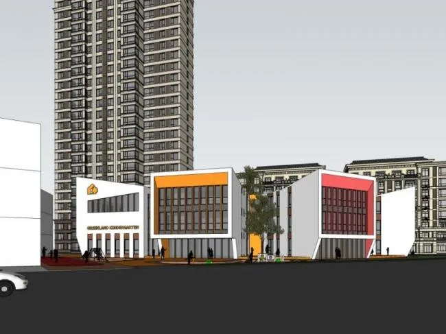 Sketchup学校模型|多层幼儿园学校，校园教育建筑，现代风格
