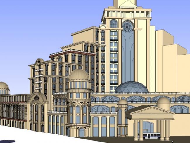 Sketchup酒店模型|高层酒店，欧式风格