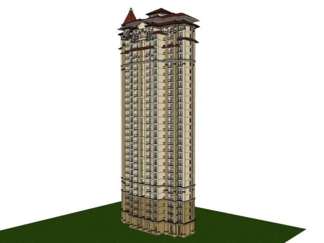 Sketchup住宅模型|超高层住宅，居住建筑，古典风格