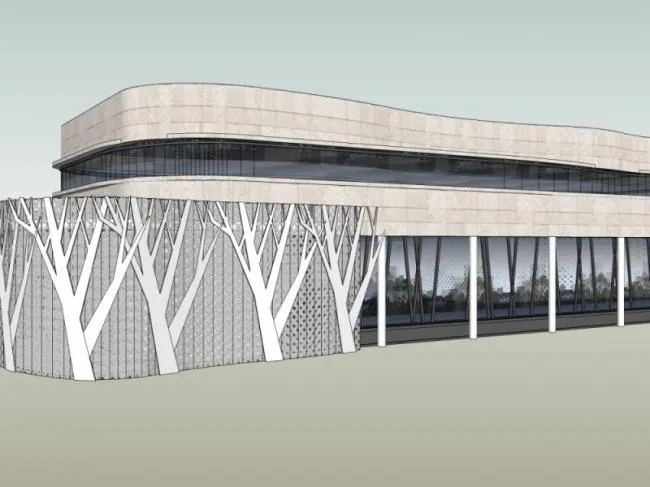 Sketchup商业模型|低层商业建筑，现代风格