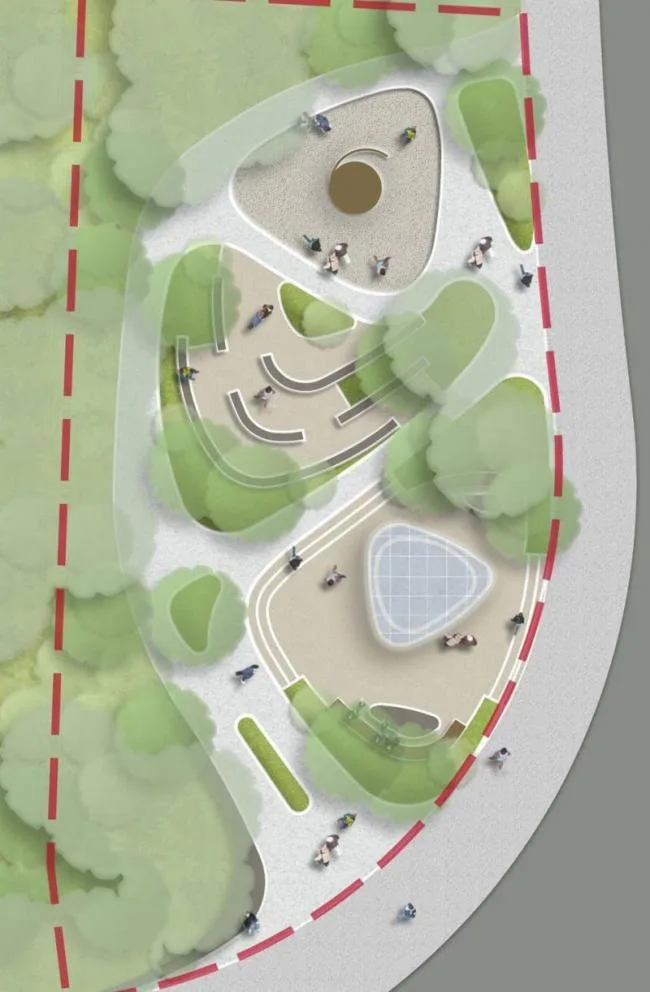 Sketchup景观模型|广场景观，现代风格