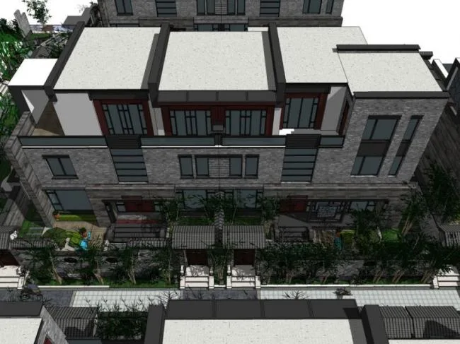 Sketchup景观模型|庭院景观，住宅景观，中式风格