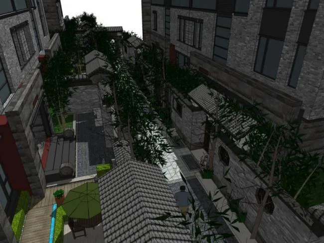 Sketchup景观模型|庭院景观，住宅景观，中式风格