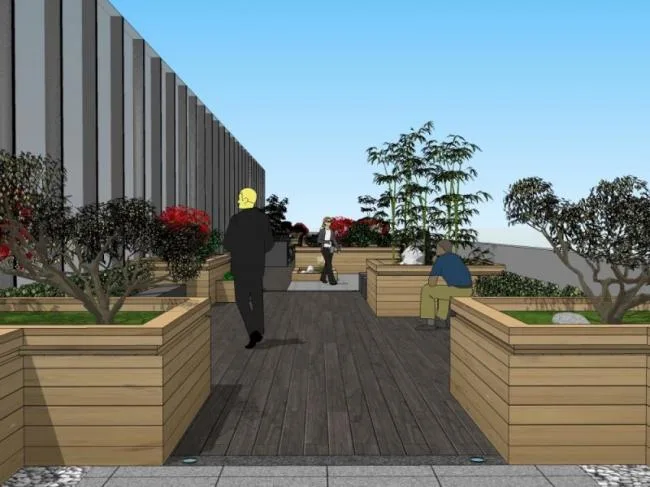 Sketchup景观模型|屋顶花园，现代风格