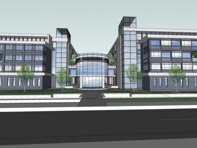 Sketchup学校模型|多层大学学校校园，教育建筑，现代风格
