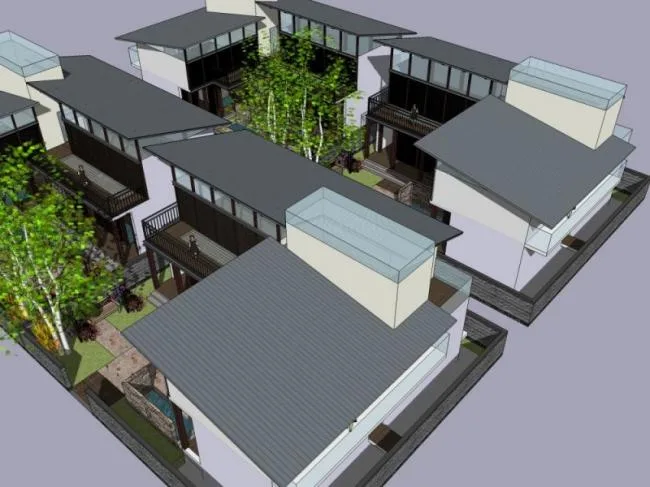 Sketchup住宅模型|低层住宅，中式风格