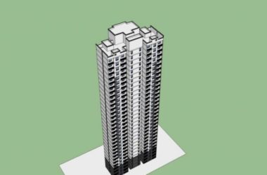 Sketchup住宅模型|超高层住宅，现代风格-BIM建筑网