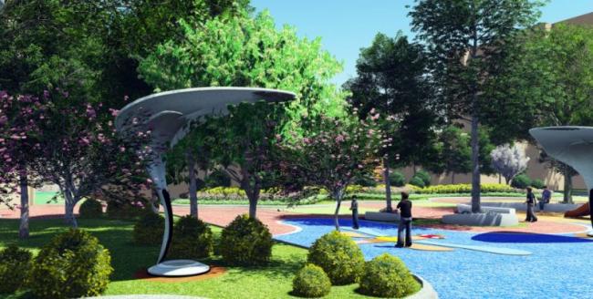 Sketchup景观模型|多层幼儿园学校景观，现代风格