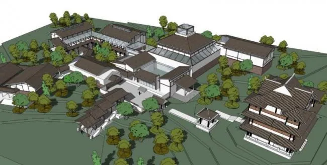 Sketchup文化模型|多层博物馆，文化建筑，中式风格