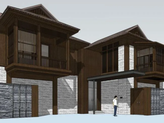 Sketchup酒店模型|酒店，中式风格