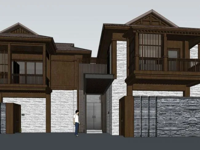 Sketchup酒店模型|酒店，中式风格