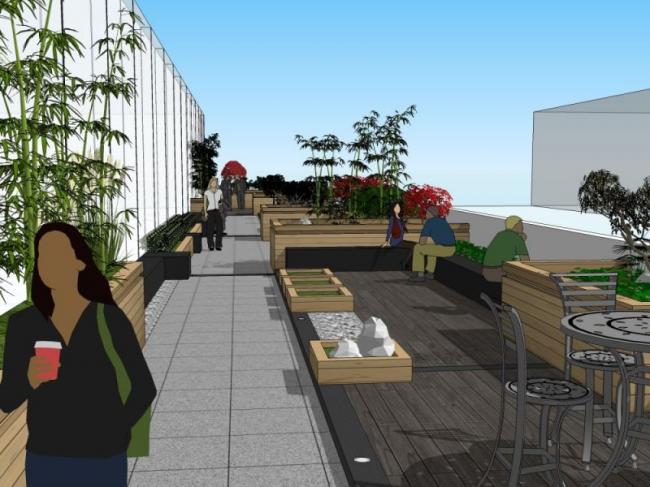 Sketchup景观模型|屋顶花园景观，现代风格