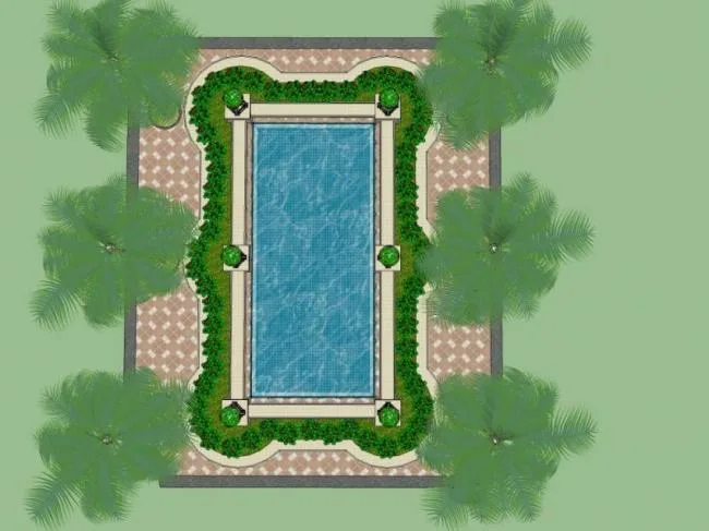 Sketchup景观模型|广场景观，欧式风格，古典风格