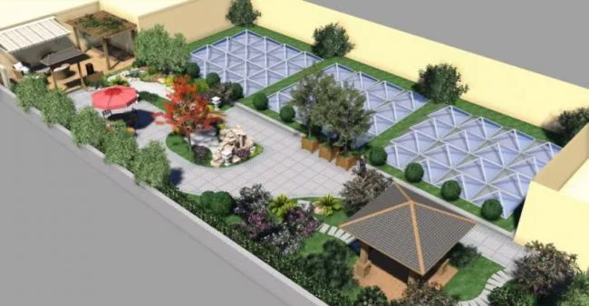 Sketchup景观模型|屋顶花园，古典风格