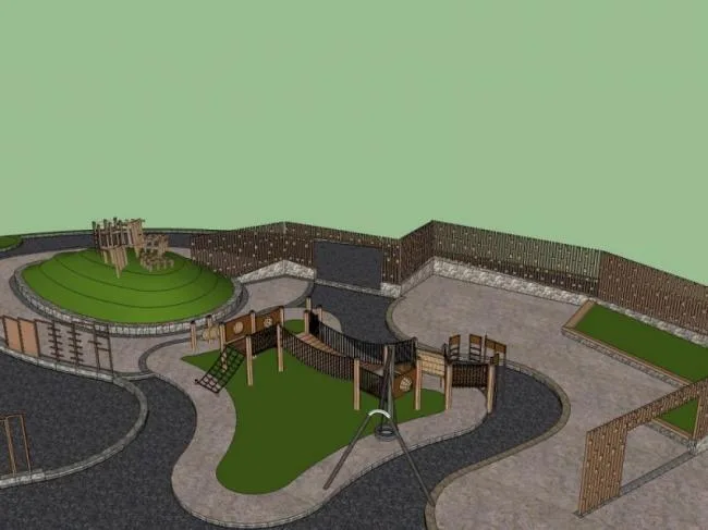 Sketchup景观模型|水上乐园景观，古典风格