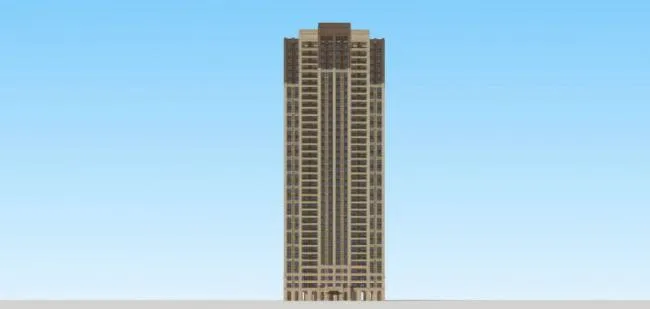 Sketchup住宅模型|超高层住宅，居住建筑，中式风格