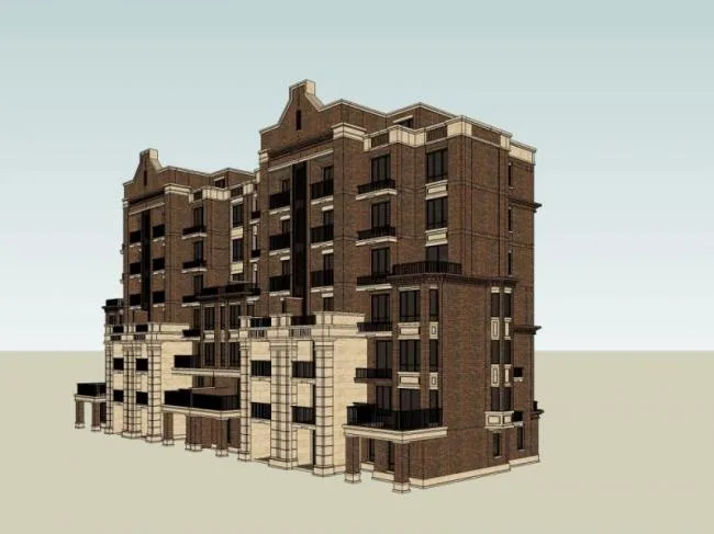 Sketchup住宅模型|多层住宅，居住建筑，古典风格