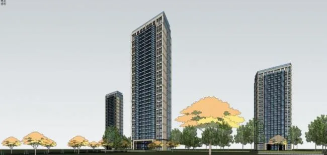 Sketchup住宅模型|超高层住宅楼，现代风格