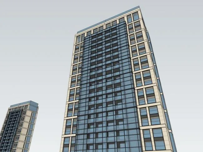 Sketchup住宅模型|超高层住宅楼，现代风格