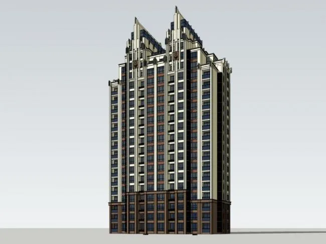 Sketchup住宅模型|高层住宅，居住建筑，古典风格