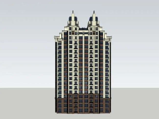 Sketchup住宅模型|高层住宅，居住建筑，古典风格