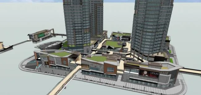 Sketchup综合体模型|超高层办公楼，多高层商业综合体，住宅，现代风格