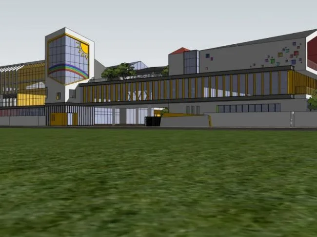 Sketchup学校模型|多层学校幼儿园，校园教育建筑，现代风格