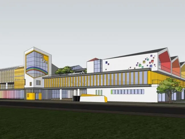 Sketchup学校模型|多层学校幼儿园，校园教育建筑，现代风格