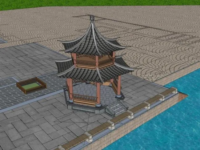 Sketchup小品模型|亭子，中式风格，小品