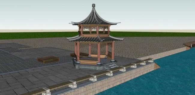 Sketchup小品模型|亭子，中式风格，小品