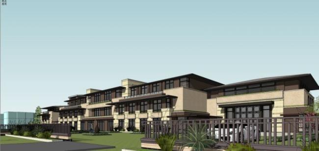 Sketchup学校模型|多层幼儿园学校，校园教育建筑，古典风格