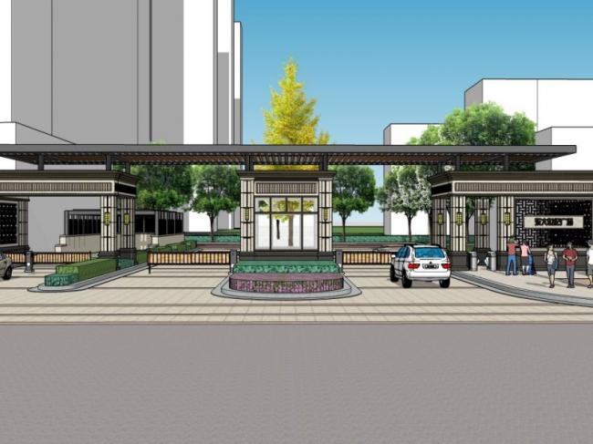 Sketchup商业模型|商业广场，现代风格