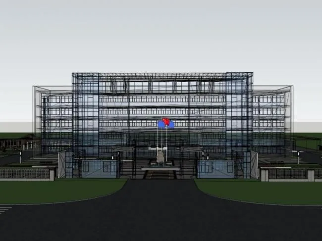 Sketchup办公模型|多层办公楼，现代风格