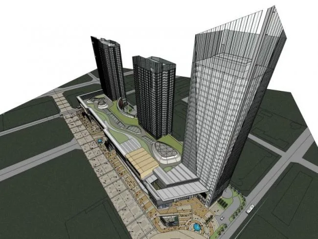 Sketchup综合体模型|多高层商业综合体，办公楼，住宅，现代风格