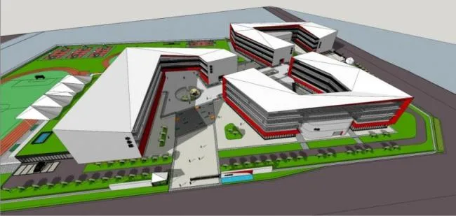 Sketchup学校模型|多层学校，校园教育建筑，现代风格