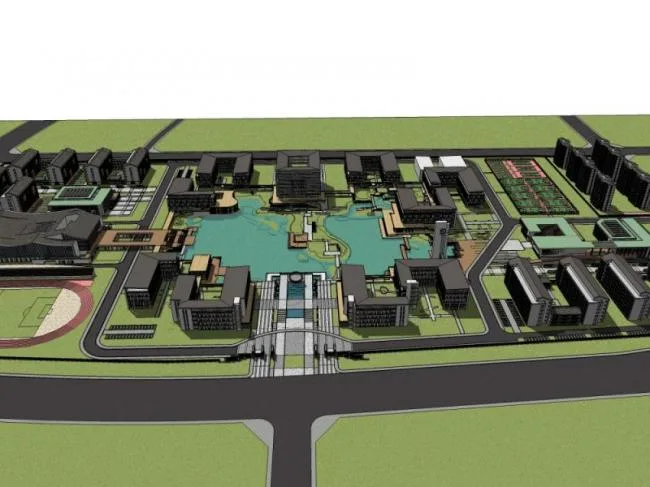 Sketchup学校模型|多层学校，校园教育建筑，现代风格