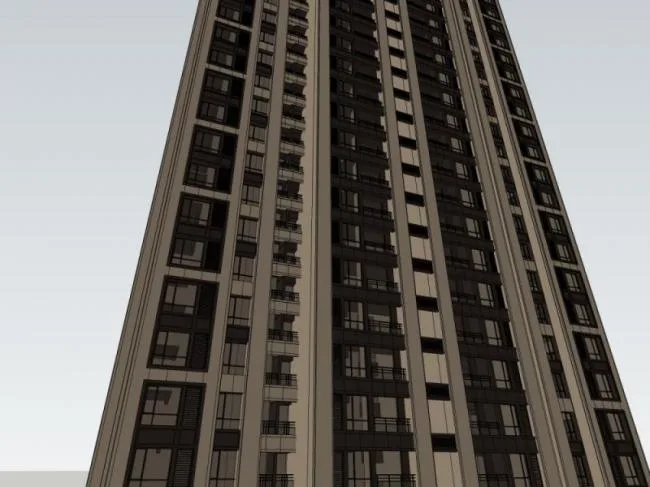 Sketchup住宅模型|超高层住宅楼，居住建筑，古典风格
