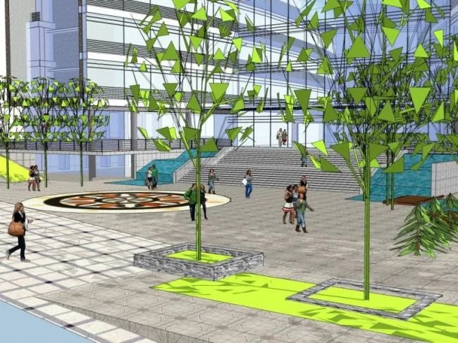 Sketchup文化模型|多层文化宫，现代风格