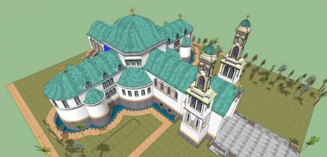 Sketchup文化模型|多层西式教堂，文化建筑，古典风格