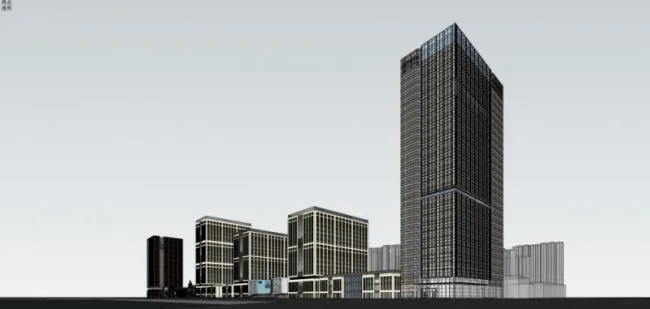 Sketchup综合体模型|多高层商业综合体，办公楼，商业购物中心，古典风格