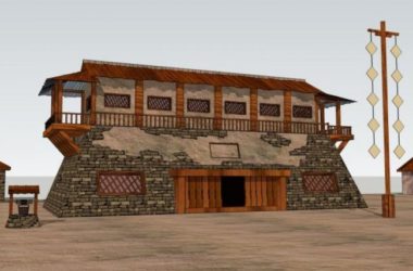 Sketchup古建筑模型|多层驿站，中式风格，古建-BIM建筑网