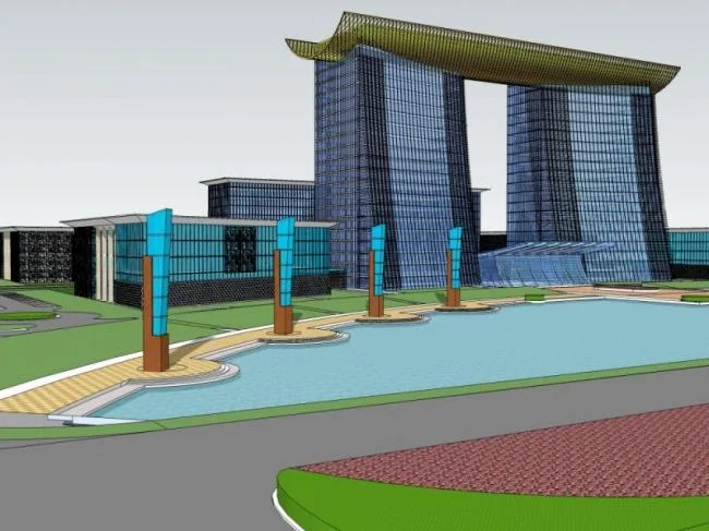 Sketchup办公模型|高层办公楼，现代风格