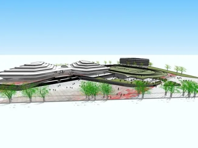 Sketchup学校模型|多层大学学校，校园教育建筑，现代风格