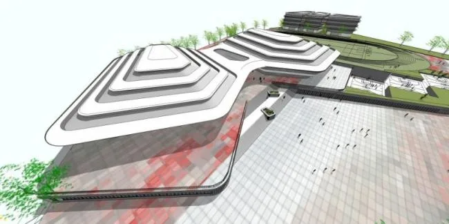 Sketchup学校模型|多层大学学校，校园教育建筑，现代风格