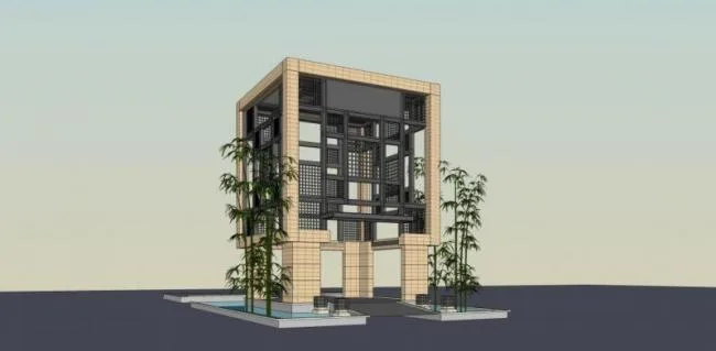 Sketchup小品模型|亭子，现代风格，小品