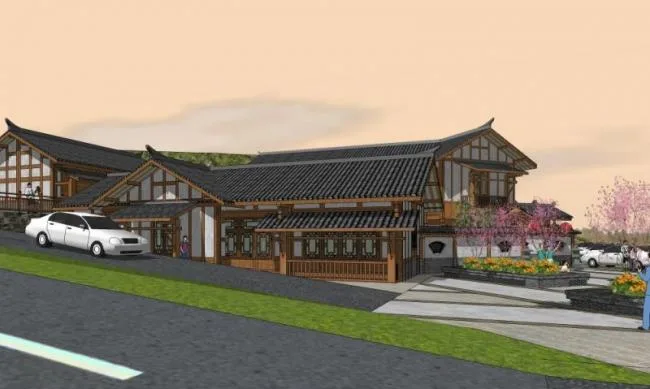 Sketchup商业模型|多层商业街，中式风格