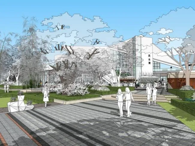 Sketchup景观模型|小区景观，住宅景观，现代风格